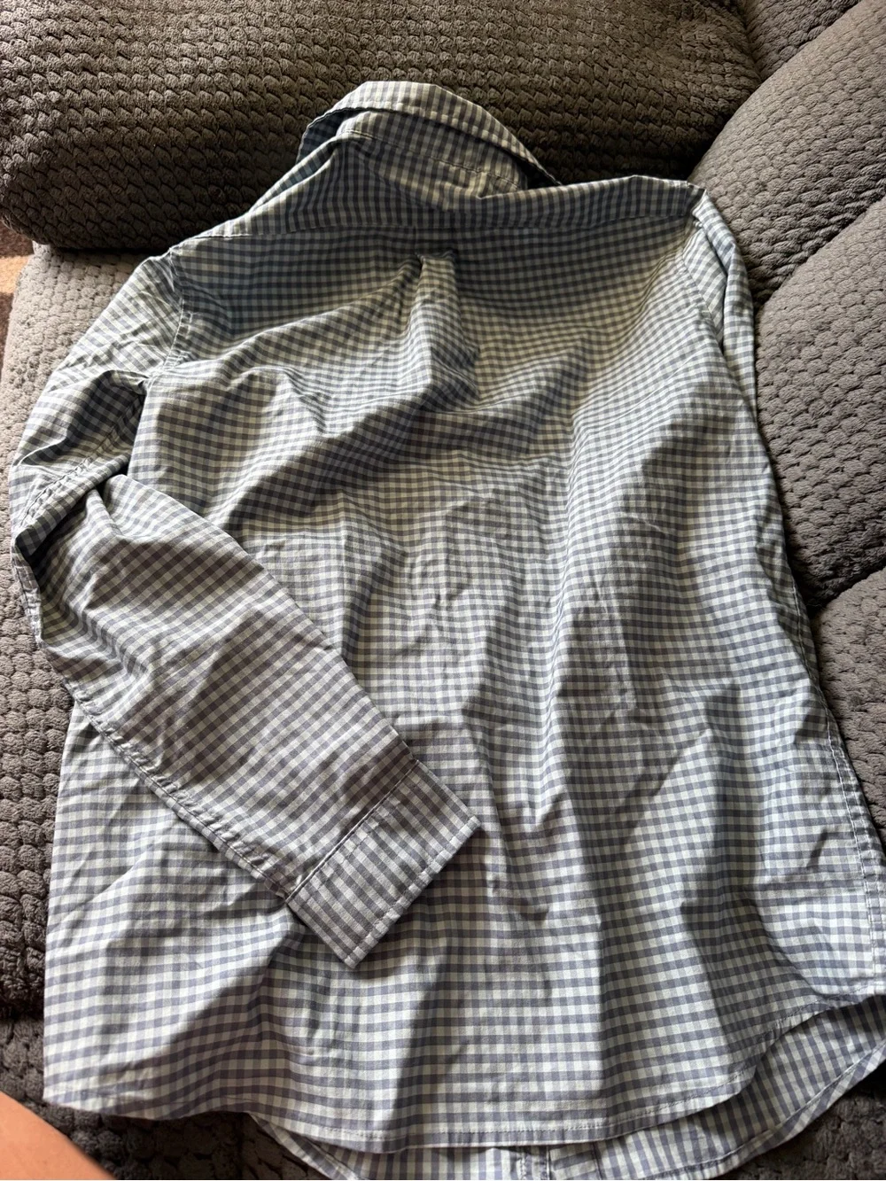 Vineyard Vines Light Blue and Navy Gingham Button-Down Shirt